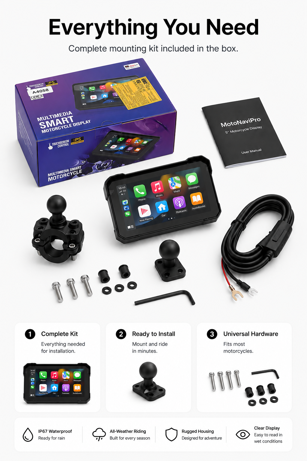 MotoNaviPro™ | 5" CarPlay Display